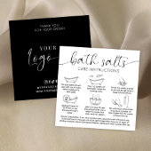 Minimal Elegant Logo Bath Salts Care Instructions Quadratische Visitenkarte