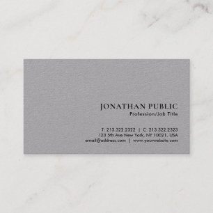 Minimal Elegant Luxus Premium Gray Paper Visitenkarte