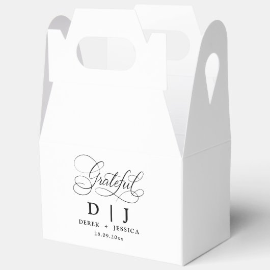 Minimal Elegant Luxus White & Black Wedding Geschenkschachtel (Offen)