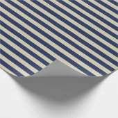 Minimal Elegant Marine Beige Streifen Geschenkpapier (Ecke)