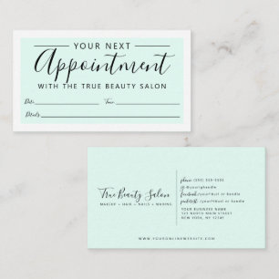 Minimal Elegant Mint Green White Border Script Terminkarte