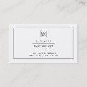 Minimal Elegant Moderner Beruflicher Logo-Kontakt Visitenkarte (Rückseite)