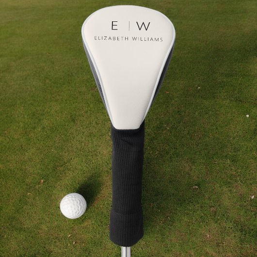 Minimal elegant Moderner Minimalistischer Monogram Golf Headcover