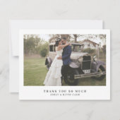 Minimal Elegant Modernes Foto Einfache Hochzeit Dankeskarte (Vorderseite)