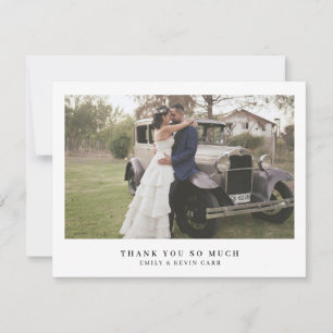 Minimal Elegant Modernes Foto Einfache Hochzeit Dankeskarte