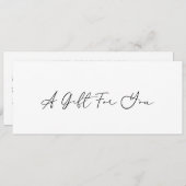 Minimal Elegant Modernes Geschenkgutschein (Vorne/Hinten)