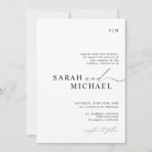 Minimal Elegant Modernes Script QR Code Hochzeit Einladung (Vorderseite)