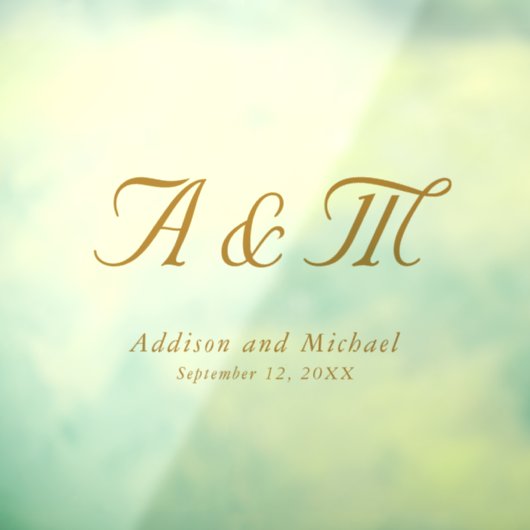 Minimal, elegant, Monogramm, Hochzeit Fensteraufkleber (Blatt 3)