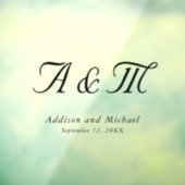 Minimal, elegant, Monogramm, Hochzeit Fensteraufkleber (Blatt 3)