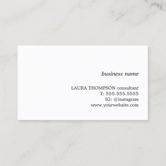 Minimal Elegant Natural Lines Consultant Visitenkarte (Rückseite)