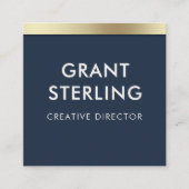 Minimal Elegant Navy Blue QR Code Professional Quadratische Visitenkarte (Vorderseite)