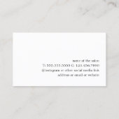 Minimal Elegant Off-White Hair Stylist Visitenkarte (Rückseite)