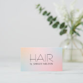 Minimal Elegant Pastel Gradient Bold Friseurin Visitenkarte (Stehend Vorderseite)