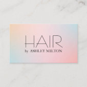 Minimal Elegant Pastel Gradient Bold Friseurin Visitenkarte (Vorderseite)