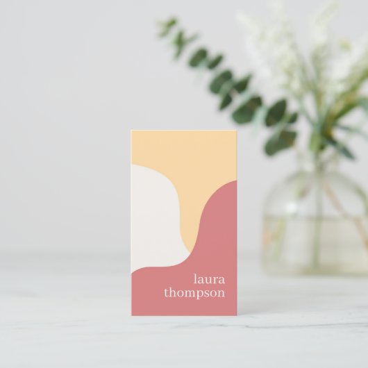 Minimal Elegant Pastel Pattern Berater Visitenkarte (Stehend Vorderseite)
