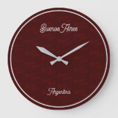 Minimal, Elegant, Pattern Buenos Aires, Argentina Große Wanduhr (Vorderseite)