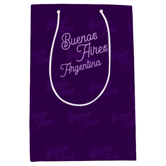 Minimal, Elegant, Pattern Buenos Aires, Argentina Mittlere Geschenktüte (Vorderseite)