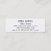 Minimal Elegant Peach Coral Haarstylist Mini Visitenkarte (Rückseite)