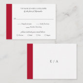 Minimal Elegant Red Wedding Mini RSVP Karte (Vorne/Hinten)