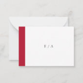 Minimal Elegant Red Wedding Mini RSVP Karte (Rückseite)