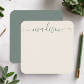 Minimal Elegant Sage Green Typografy Script Mitteilungskarte