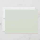 Minimal Elegant Sage Typografy Script Hochzeit Dankeskarte (Rückseite)
