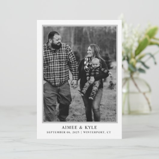 Minimal elegant Save the Date Einladung (Stehend Vorderseite)