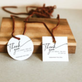 Minimal elegant Schwarz und Weiß Vielen Dank Geschenkanhänger