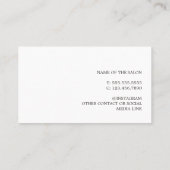 Minimal Elegant Schwarz-weiß Bobby Button Hair Visitenkarte (Rückseite)