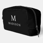 Minimal & elegant Schwarz/Weiß Individuelle Name Waschbeutel (Rechte Ecke)