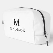 Minimal & elegant Schwarz/Weiß Individuelle Name Waschbeutel (Rechte Ecke)