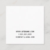 Minimal Elegant Schwarz-weiß Quadratische Visitenkarte (Rückseite)