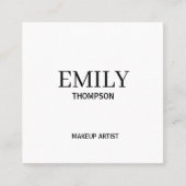 Minimal Elegant Schwarz-weiß Quadratische Visitenkarte (Vorderseite)