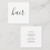 Minimal Elegant Schwarz-weiß Quadratische Visitenkarte (Vorne/Hinten)