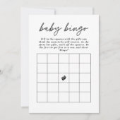 Minimal Elegant Script Baby Bingo Baby Shower Game Einladung (Vorderseite)