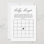 Minimal Elegant Script Baby Bingo Baby Shower Game Einladung (Vorderseite)