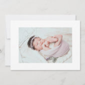 Minimal Elegant Script Baby Girl Arrival Card Ankündigung (Rückseite)