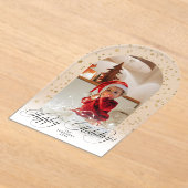 Minimal Elegant Script Christmas Card Arch Photo Acryleinladungen (Ablage )