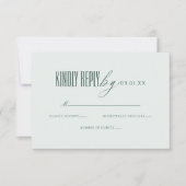 Minimal Elegant Script Green QR Code Wedding RSVP (Vorderseite)