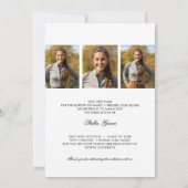 Minimal Elegant Script Photo Graduation Ankündigung (Rückseite)