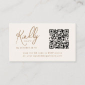 Minimal Elegant Script QR Code Boho Wedding RSVP Begleitkarte (Vorderseite)