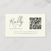 Minimal Elegant Script QR Code Elfeny Wedding RSVP Begleitkarte (Vorderseite)