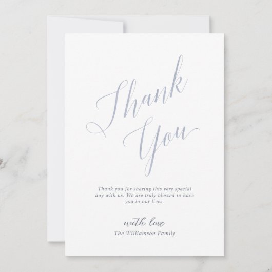 Minimal & Elegant Script Taufe Vielen Dank Dankeskarte (Vorderseite)