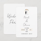 Minimal Elegant Script Wedding Invitation Einladung (Vorne/Hinten)