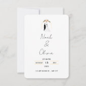Minimal Elegant Script Wedding Invitation Einladung (Vorderseite)