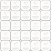 Minimal Elegant Simple Blush Herzname Aufkleber (Vorderseite)