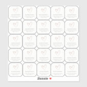 Minimal Elegant Simple Blush Herzname Aufkleber (Blatt)