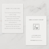 Minimal Elegant Simple Ivory White Juwelry Care B Visitenkarte (Vorne/Hinten)