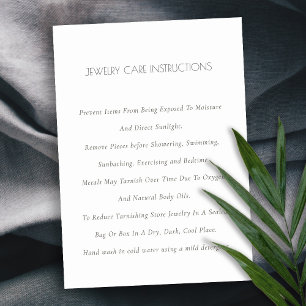 Minimal Elegant Simple Ivory White Juwelry Care Visitenkarte