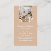 Minimal Elegant Simple Monogram Stylish Arch Photo Visitenkarte (Rückseite)